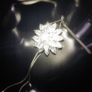 Crystal Rhinestone Snowflake Pendant Necklace